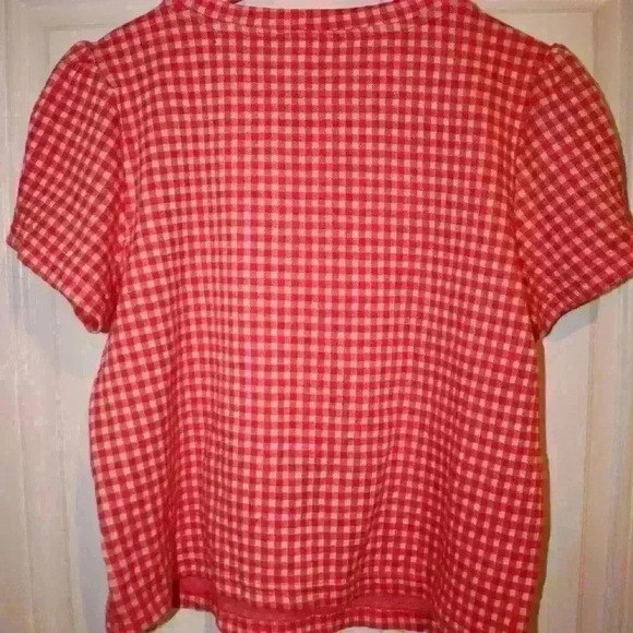 Festive Red & White Gingham Christmas Crop Top - XS Holiday Chic! - Picture 2 of 7